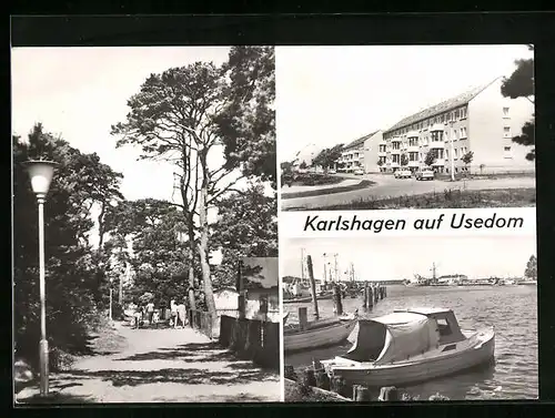 AK Karlshagen /Usedom, Weg zum Strand, Fischereihafen