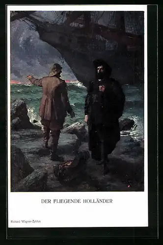 Künstler-AK Richard Wagner-Zyklus Der fliegende Holländer