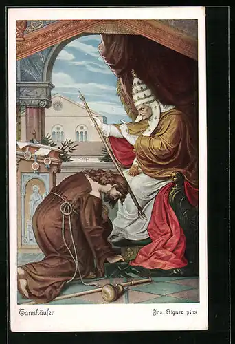 Künstler-AK Szene aus Richard Wagner`s Tannhäuser