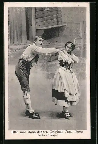 AK Otto und Rosa Albert, Original-Tanz-Duett mit Jodler-Einlagen