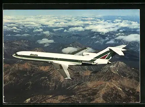 AK Flugzeug Boeing 727 der Alitalia im Flug