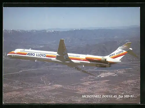 AK Flugzeug Mc Donnell Douglas MD-83 der Aero Lloyd in der Luft