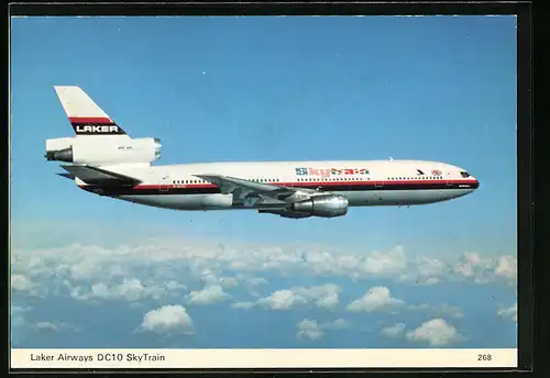 AK Flugzeug Laker Airways DC 10 der Sky Train über den Wolken