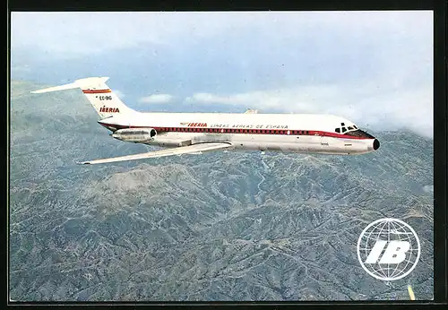 AK Flugzeug Douglas DC-9-30 der Iberia im Flug