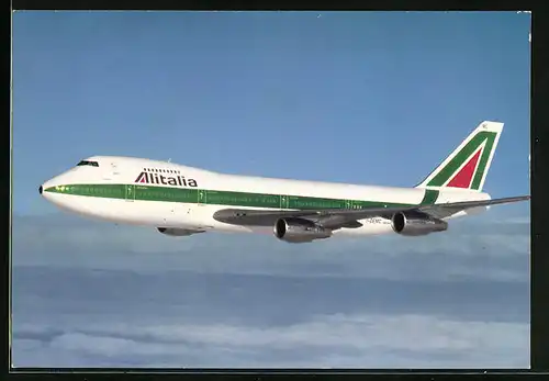 AK Flugzeug Boeing 747-243 B-Combi von Alitalia im Flug