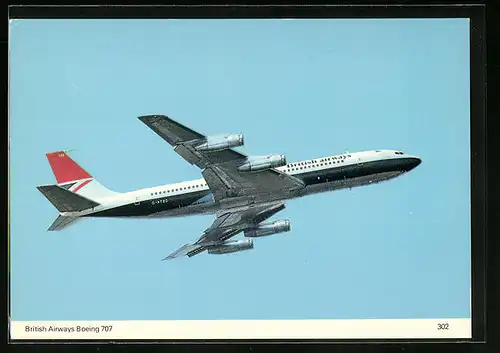 AK Flugzeug Boeing 707 der British Airways am Himmel