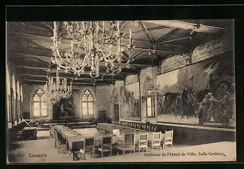 AK Louvain, Interieur de l`Hotel de Ville, Salle Gothique