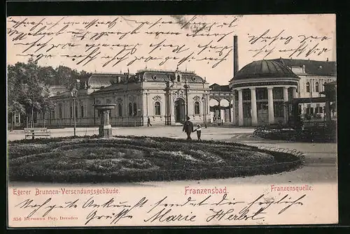 AK Franzensbad, Franzensquelle, Egerer Brunnen-Versendungsgebäude