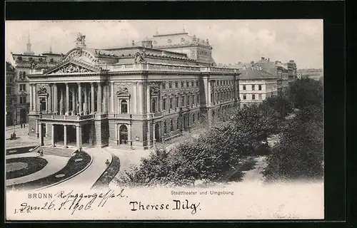 AK Brünn, Stadttheater und Umgebung