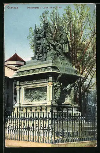 AK Granada, Monumento a Colon en el Salon