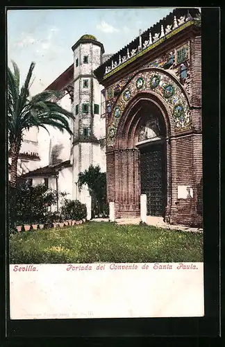 AK Sevilla, Portada del Convento de Santa Paula