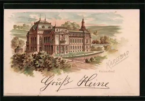 Lithographie Karlsbad, Kaiserbad