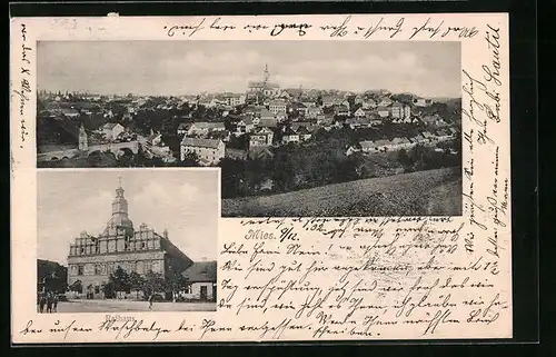 AK Mies, Panorama, Rathaus