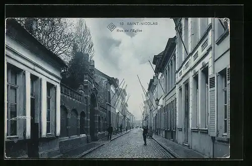 AK Saint-Nicolas, Rue de l`Eglise, Strassenpartie