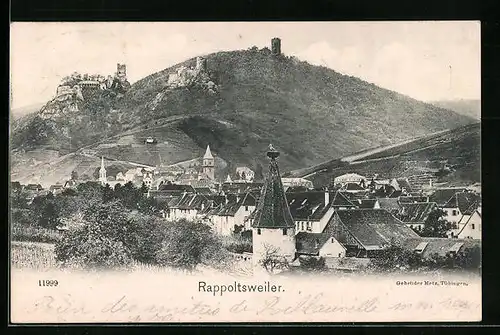 AK Rappoltsweiler, Totale vom Berg gesehen