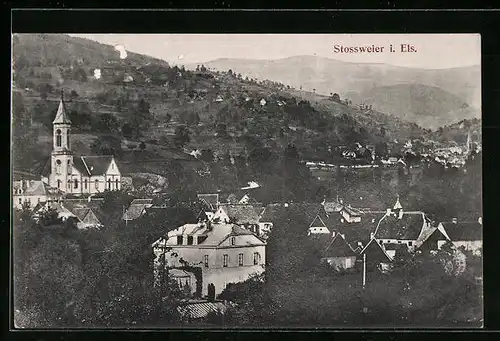 AK Stossweier i. Els., Totale mit Kirche