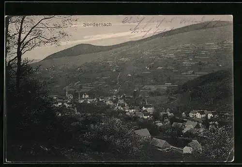 AK Sondernach, Blick vom Berg auf den Ort