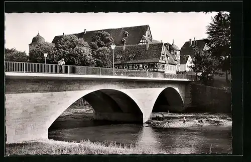 AK Gaildorf, Kocherbrücke mit Schloss