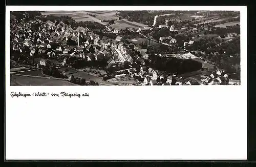 AK Güglingen / Württ., Totale aus dem Flugzeug gesehen
