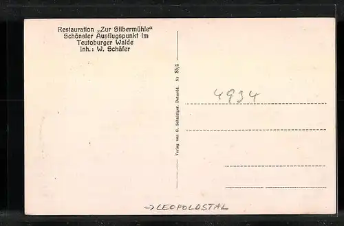 AK Leopoldstal / Teutoburger Wald, Gasthaus Zur Silbermühle