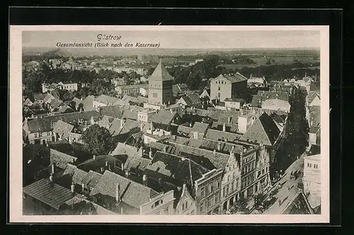 AK Güstrow, Gesamtansicht mit Blick nach den Kasernen