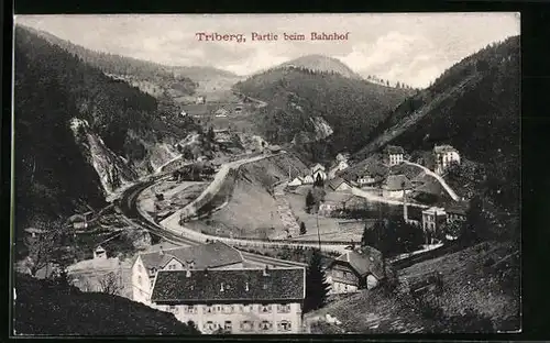 AK Triberg, Partie beim Bahnhof