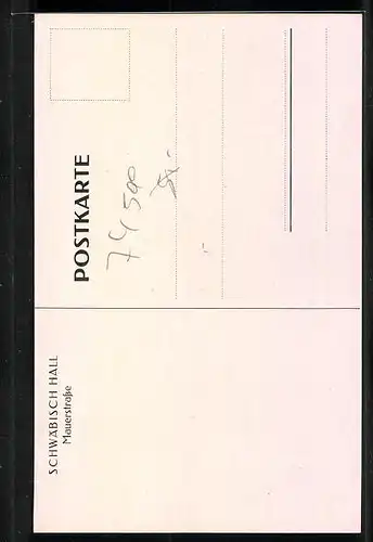 Künstler-AK Schwäbisch Hall, Mauerstrasse