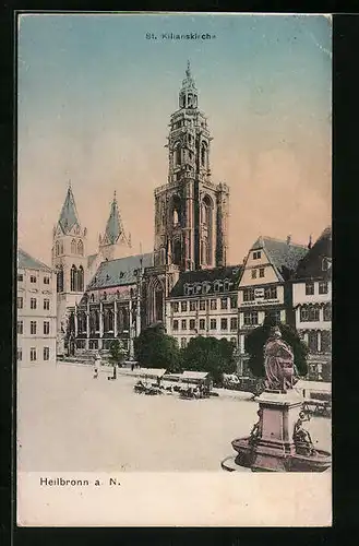 AK Heilbronn a. N., Stadtplatz mit St. Kilianskirche