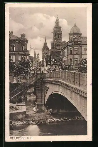 AK Heilbronn a. N., Partie an der Neckarbrücke