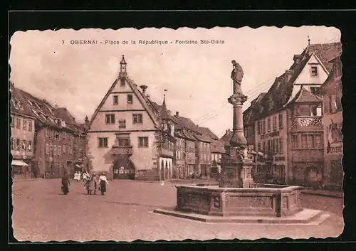 AK Obernai, Place de la République, Fontaine Ste-Odile