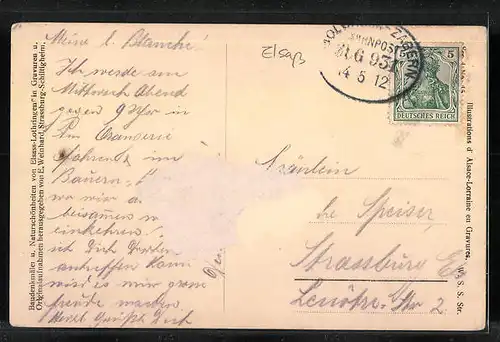 AK Maursmünster, Ortspartie mit Brunnen