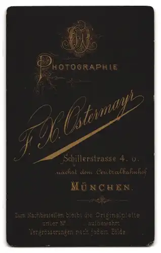 Fotografie F. H. Ostermayr, München, Schillerstr. 4, Portrait junger Herr mit modischer Frisur