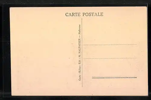 AK Mulhouse, Rue du Sauvage et Banque de France, Strassenbahn