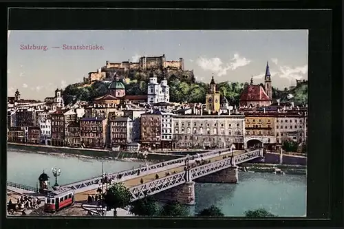 AK Salzburg, Staatsbrug & Strassenbahn