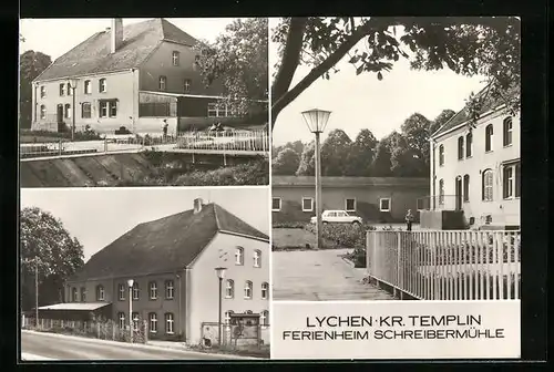 AK Lychen, Ferienheim Schreibermühle des VEB RFT Fernmeldeheim Leipzig