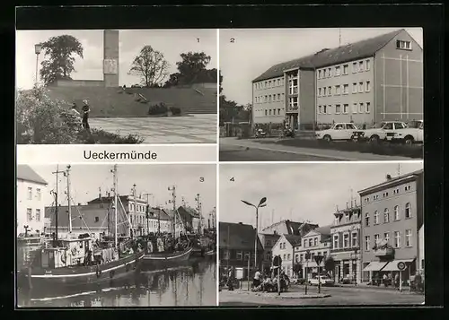 AK Ueckermünde, Sowjetisches Ehrenmal, Kreispoliklinik, Hafen, Karl-Marx-Platz