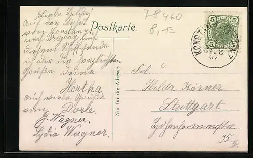 AK Konstanz / Bodensee, Hafenpartie mit Conciliumgebäude