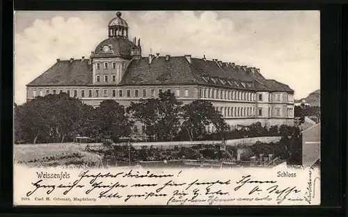 AK Weissenfels / Saale, Blick zum Schloss