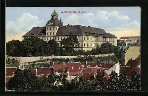 AK Weissenfels / Saale, Teilansicht mit Schloss