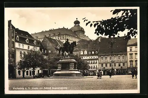 AK Weissenfels a. Saale, Markt mit Schloss Augustusburg