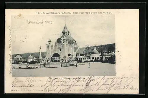 AK Düsseldorf, Ausstellung 1902, Haupt-Ausstellungsgebäude