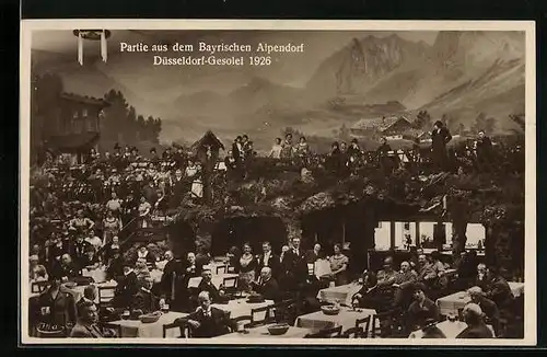 AK Düsseldorf, Gesolei 1926, Partie aus dem Bayrischen Alpendorf