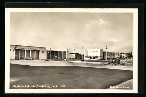 AK Berlin, Deutsche Industrie-Ausstellung 1952, Platz der Nationen