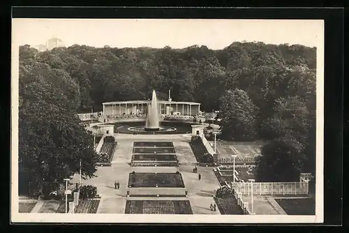 AK Dresden, Jubiläums-Gartenbau-Ausstellung 1926, Blick vom grünen Dom nach dem Rosenhof