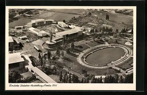 AK Berlin, Deutsche Industrie-Ausstellung 1951, Fliegeraufnahme