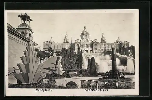 AK Barcelona, Exposicion 1929, Palacie Nacional