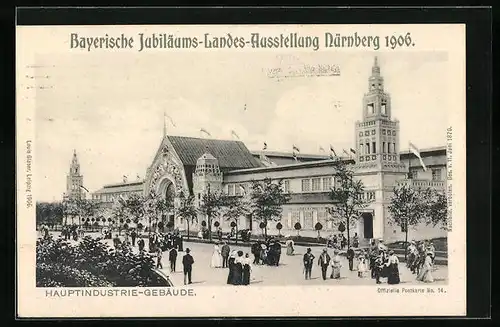 AK Nürnberg, Bayerische Jubiläums-Landes-Ausstellung 1906, Hauptindustrie-Gebäude