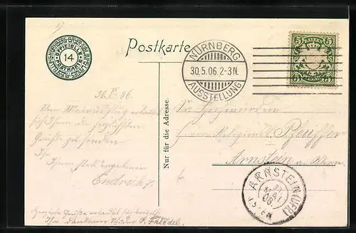 AK Nürnberg, Bayerische Jubiläums-Landes-Ausstellung 1906, Hauptindustrie-Gebäude