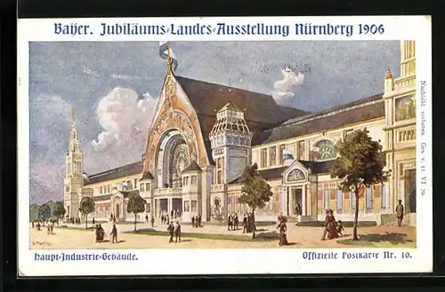 Künstler-AK Nürnberg, Bayer. Jubiläums-Landes-Ausstellung 1906, Gebäude der Kgl. Staatsforstverwaltung