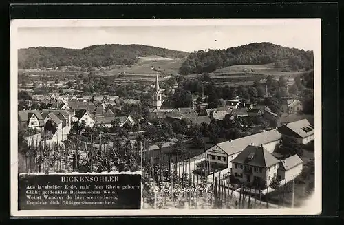 AK Bickensohl, Generalansicht mit Gasthaus z. Engel